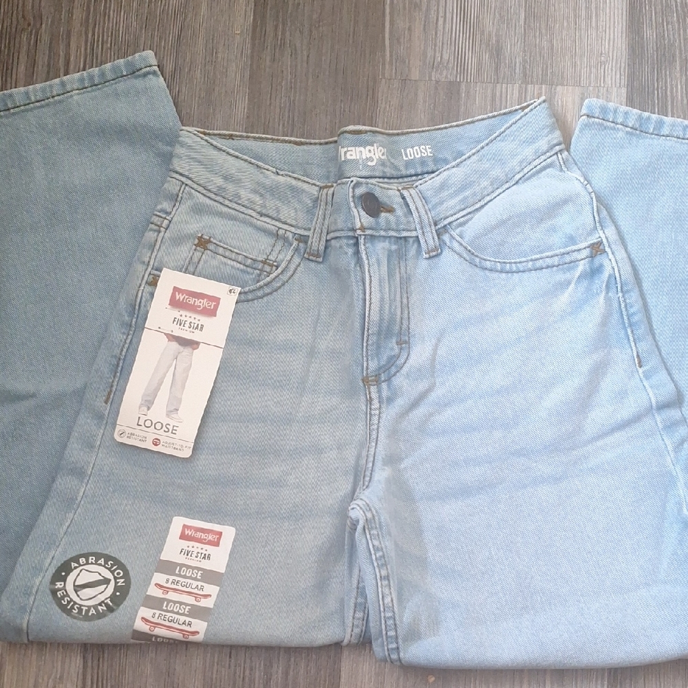 Wrangler Blue Boyfriend Jeans Casual Fit - Picture 2 of 3